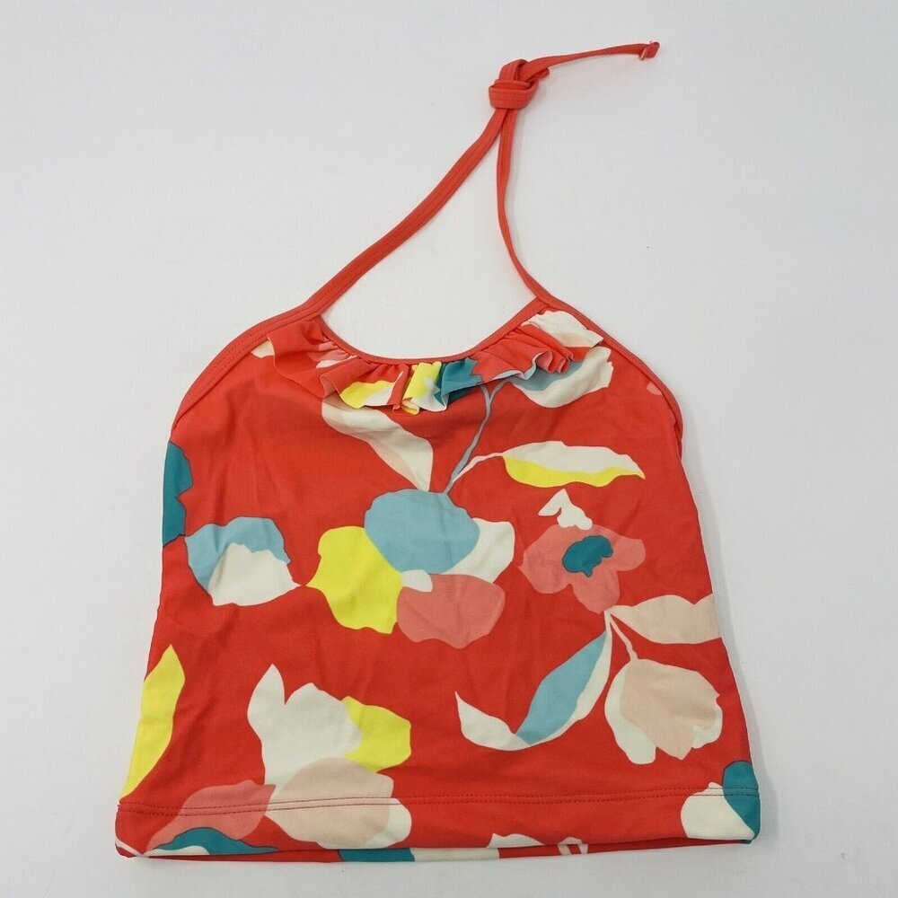 Tea Collection Youth Girls Size 5‎ Floral Printed Halter Swim Suit Top Pink 139